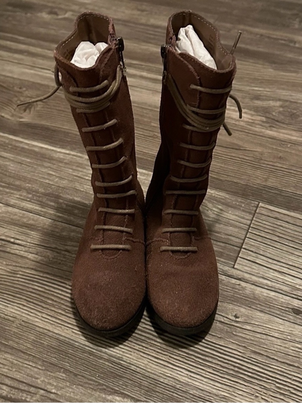 Joyfolie Eliza Suede Lace-Up Mid-Calf Boots